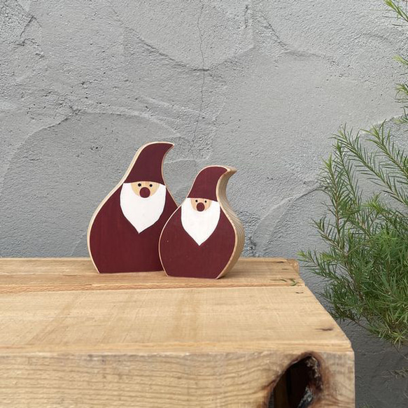 ペイント サンタ オブジェ｜全２種類 サンタクロース 手描き カラー 置物 クリスマス 飾り 小物 デコレーション 2枚目の画像