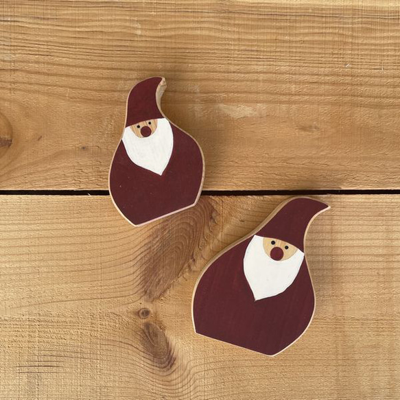 ペイント サンタ オブジェ｜全２種類 サンタクロース 手描き カラー 置物 クリスマス 飾り 小物 デコレーション 6枚目の画像