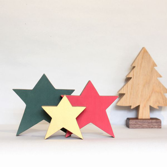 【送料無料】星のオブジェ Ｍサイズ スター 飾り 木製 ペイント 北欧 ハロウィン クリスマス ウエディング 10色 5枚目の画像