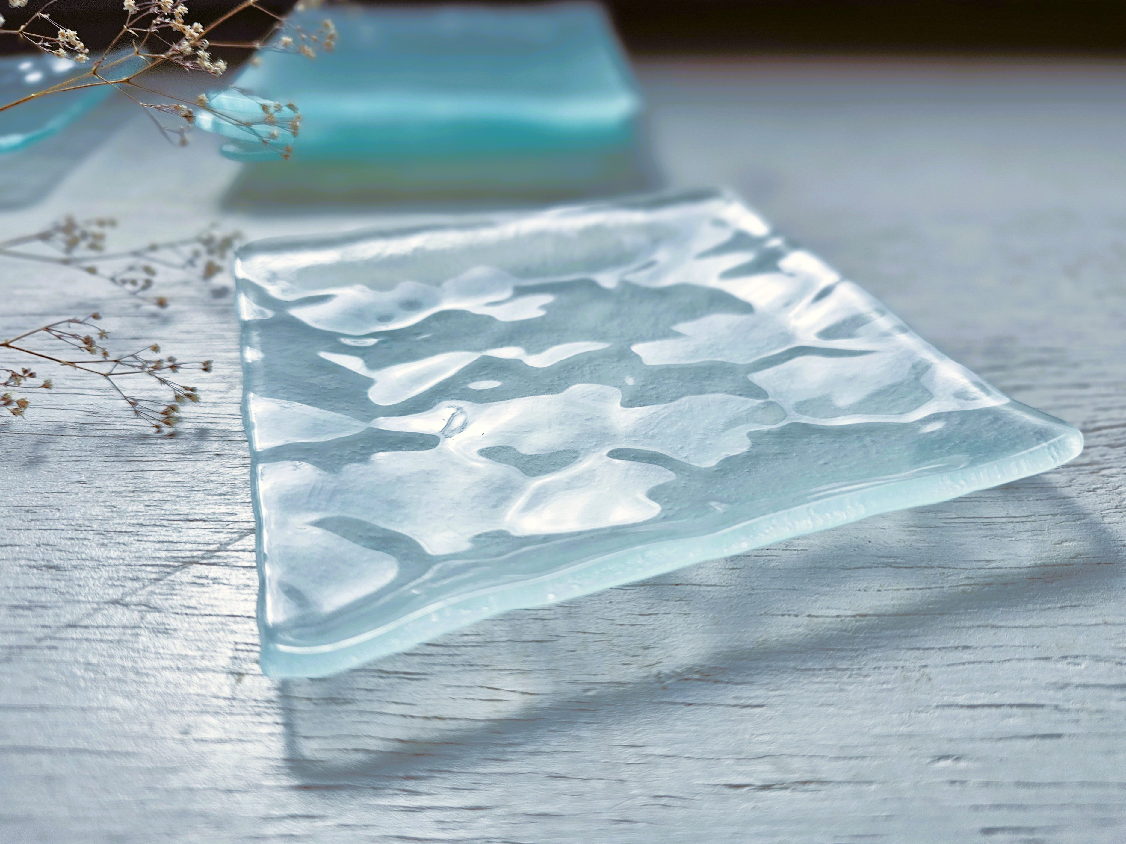 ※バラ売り・アソート売り可 波絵硝子長皿 １０客