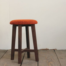 スツール ファブリック まる 無垢材 イス 椅子 木製 布地 北欧 いす チェア 北欧 レトロ インテリア おしゃれ 6枚目の画像