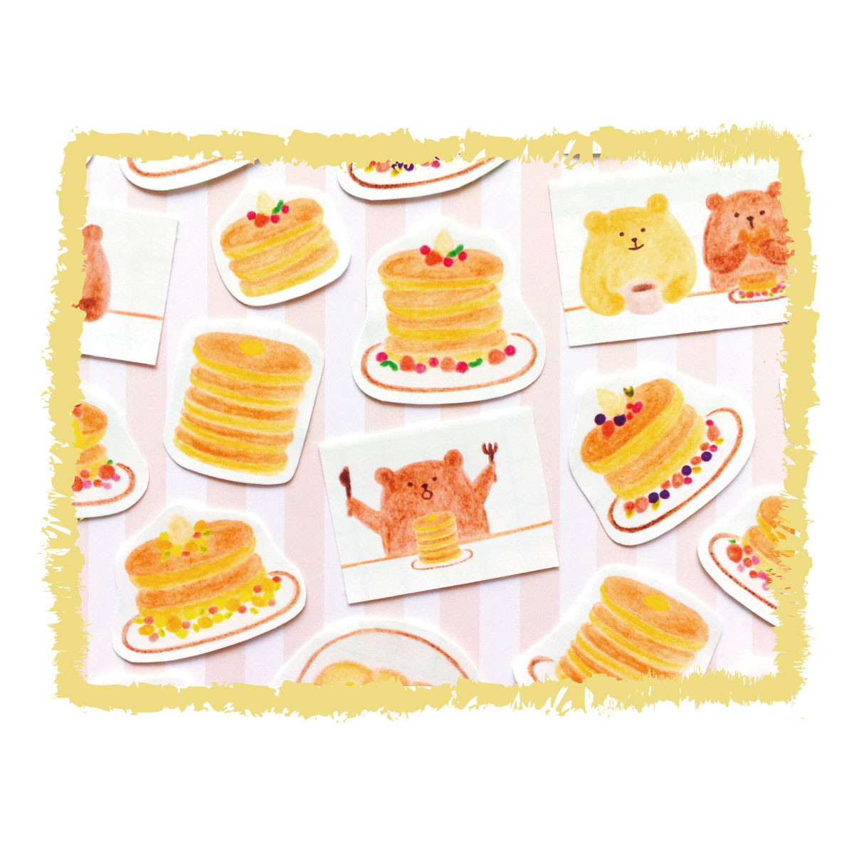 くまとパンケーキ フレークシール シール・ステッカー マシュマロ舎