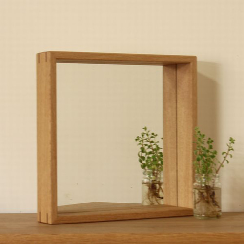 ミラー ボックス型｜オーク 鏡 かがみ 木枠 インテリア 雑貨 おしゃれ