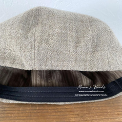 時尚天然米色紗布羊毛 100% 南瓜貝雷帽！ 第4張的照片