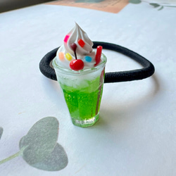 ベビー キッズ ヘアクリップ】メロン クリームソーダ ミニヘアクリップ