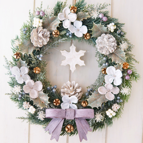 外玄関OK ホリーナイトクリスマスリースφ32cm~ アート 外玄関OK ホリーナイトクリスマスリースφ32cm~ アート
