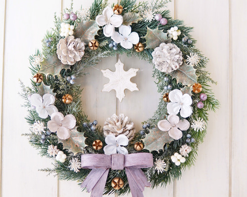 外玄関OK ホリーナイトクリスマスリースφ32cm~ アート 外玄関OK ホリーナイトクリスマスリースφ32cm~ アート