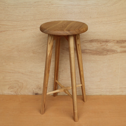 無垢材のキッチンスツールA・タモ材・ハイスツール・カウンターチェアー・お好きな高さでオーダー可 4枚目の画像