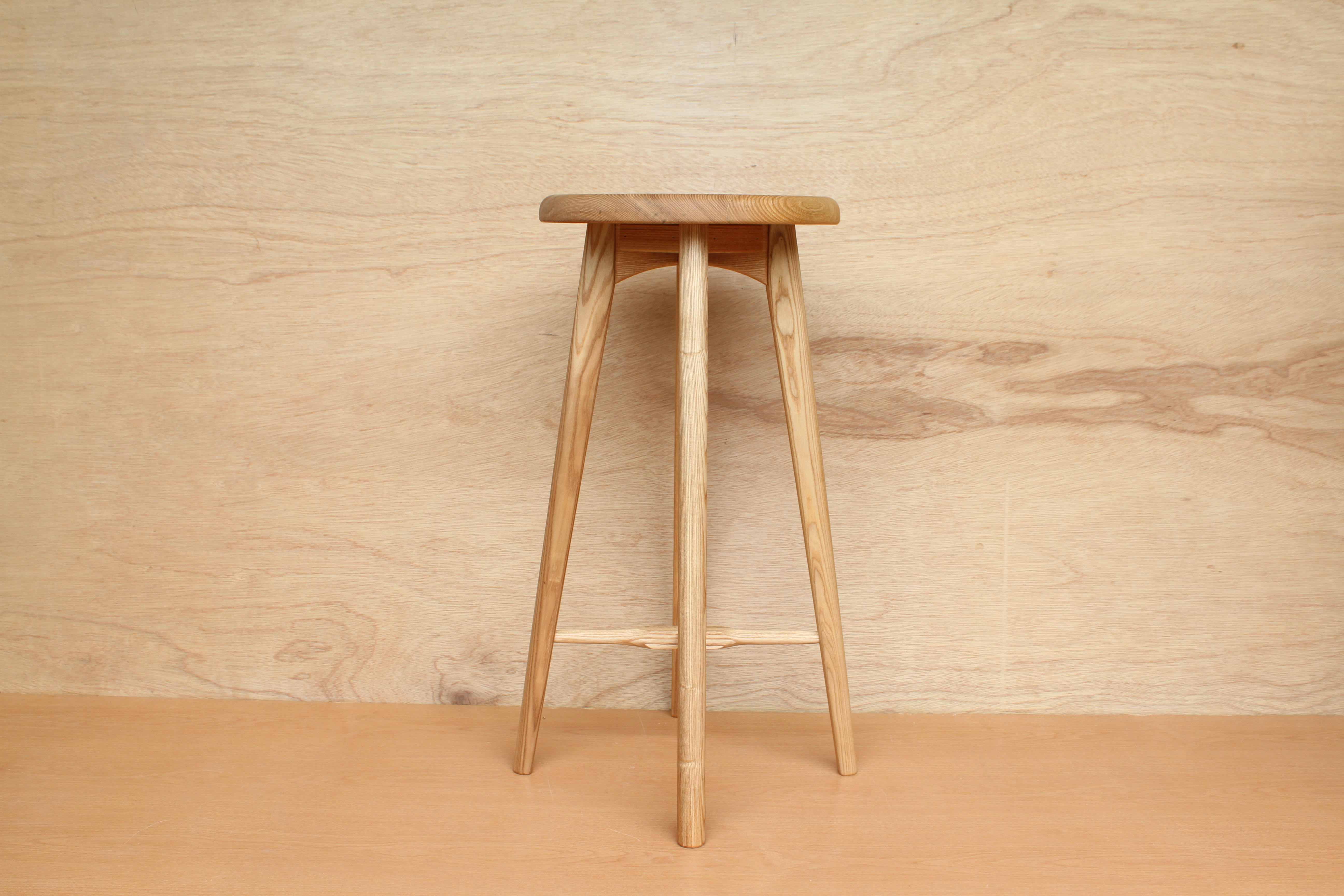 無垢材のキッチンスツールA・タモ材・ハイスツール・カウンターチェアー・お好きな高さでオーダー可