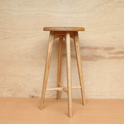 無垢材のキッチンスツールA・タモ材・ハイスツール・カウンターチェアー・お好きな高さでオーダー可 2枚目の画像