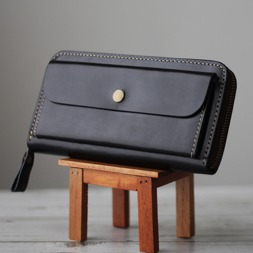 本革 ラウンドウォレットロング(ポケット付き) 長財布 ラウンド