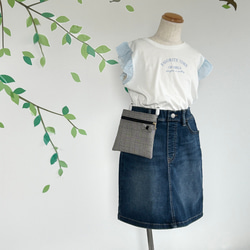 【ファスナー付き】大人かわいい　移動ポケット（黒チェック・ふたなし）サニタリー 12枚目の画像