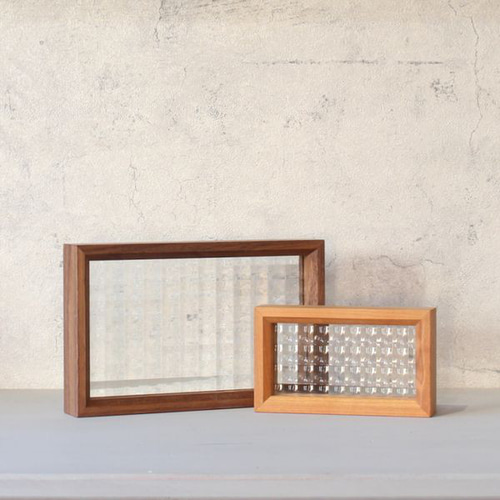 クロスガラス フレーム｜全4種類 置物 ウォールナット チェリー