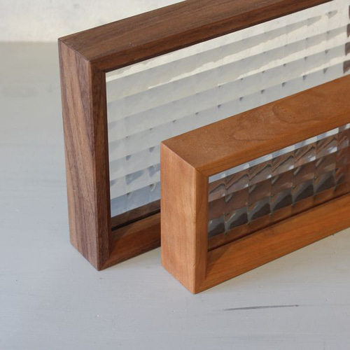 クロスガラス フレーム｜全4種類 置物 ウォールナット チェリー