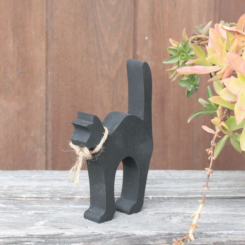 黒ネコ オブジェ｜ハロウィン 飾り 置物 黒猫 猫 ねこ キャット