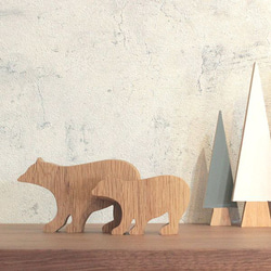 [免運費] 北極熊/S 號北極熊裝飾物雕像動物斯堪的納維亞雜貨木製天然冬季熊 第2張的照片