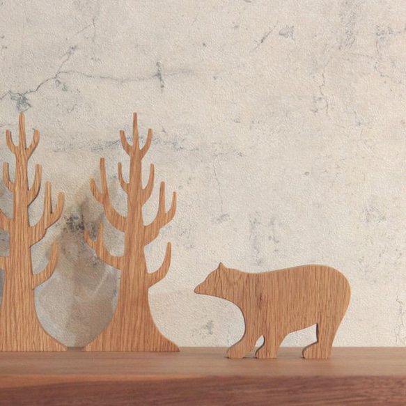 [免運費] 北極熊/S 號北極熊裝飾物雕像動物斯堪的納維亞雜貨木製天然冬季熊 第4張的照片