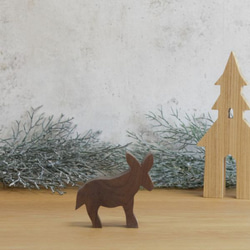 【送料無料】ロバ ミニ アニマル クリスマス 動物 オブジェ シルエット 置物 北欧 木製 無垢材 ウォールナット 小物 7枚目の画像