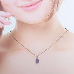 タンザナイト 【Tanzanite】 K18 ひと粒ネックレス 3枚目の画像