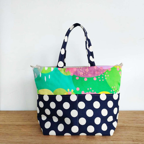 バレエシューズのトートバック shiki × ドット帆布 トートバック