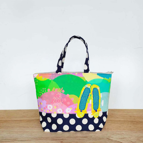 バレエシューズのトートバック shiki × ドット帆布 トートバック