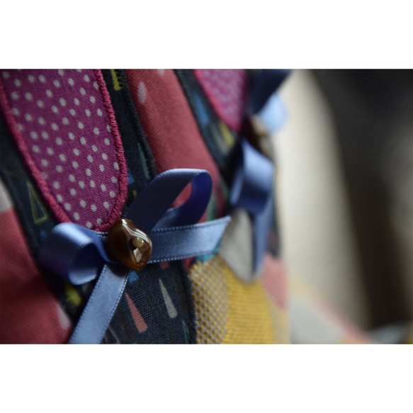 バレエシューズのトートバック　soyokaze × フランスウロコ柄ジャガード　トートバック 3枚目の画像