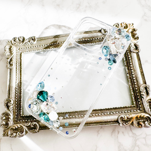 iPhone17pro,Max,16,15,14,他 クリアケース ブルービジュー