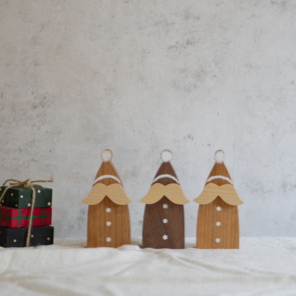 サンタ オブジェ ナチュラル｜全4種類 クリスマス サンタクロース 髭