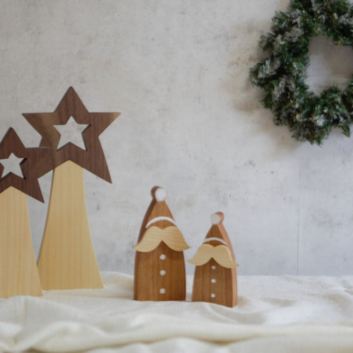 サンタ オブジェ ナチュラル｜全4種類 クリスマス サンタクロース 髭