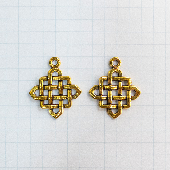 売り切り値下げ ＊6個＊ 透かし 編み込み チャーム 合金 アンティークゴールド cm007s 5枚目の画像
