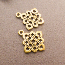 売り切り値下げ ＊6個＊ 透かし 編み込み チャーム 合金 アンティークゴールド cm007s 3枚目の画像