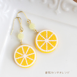 【包郵】切片橘子糖果珠 Yura 耳環/耳環【日本製造】P-2909 第1張的照片