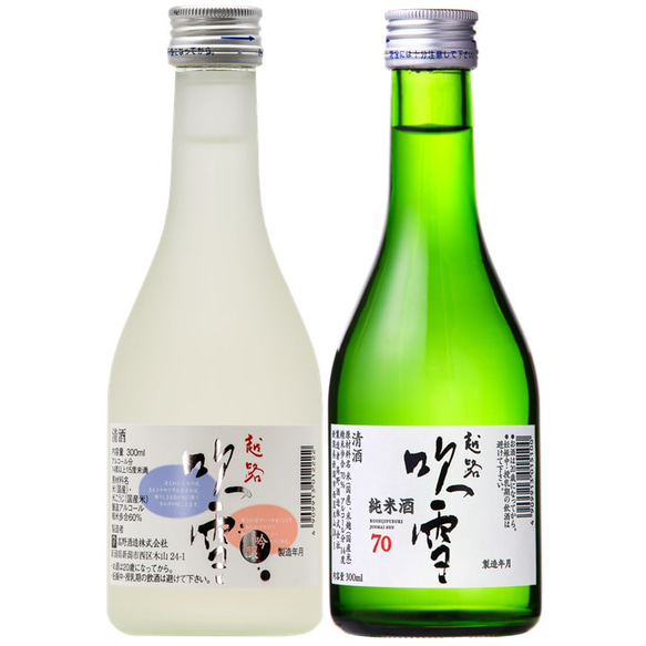 越路吹雪 吟醸酒 純米酒 飲み比べセット 300ml 2本 お酒 日本酒 新潟 高野酒造 4枚目の画像