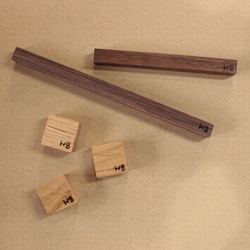 【送料無料】マグネット キューブ３個＆バーＬ×Ｓセット 木製 磁石 おしゃれ 文房具 無垢 ウォールデコ ハンドメイド 2枚目の画像