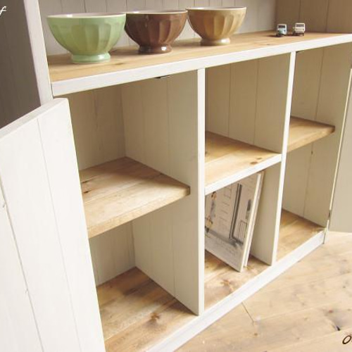 サイズオーダー可！○2扉2杯引出しカップボード○シャビーホワイト無垢