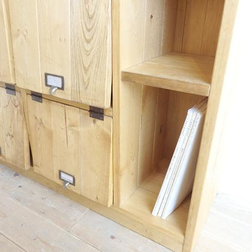 サイズオーダー可！超ワイド6枚パタパタキャビネット●ナチュラルブラウン●受注製作 サイズオーダー可！超ワイド6枚パタパタキャビネット