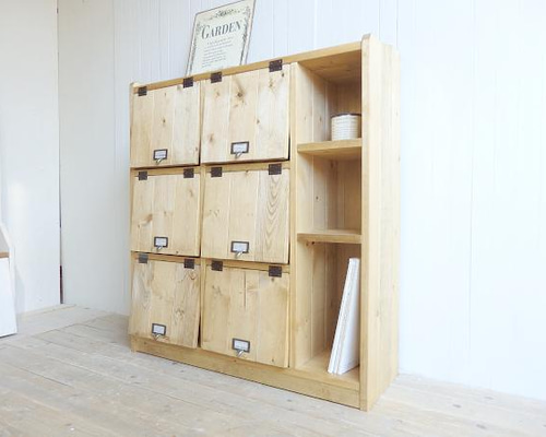 サイズ、デザインオーダー可！６パタパタ扉キャビネットウォルナット天然木●受注製作 cf47183c066cd7cb4146b0b1db7edd