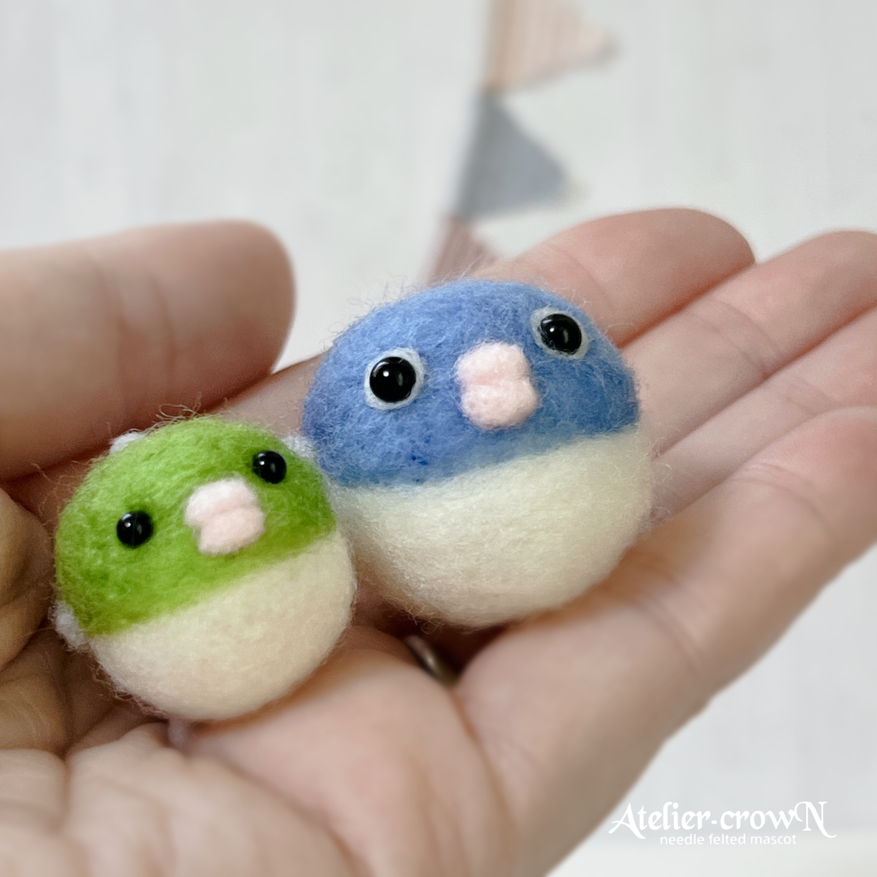 受注制作(ふぐの親子)ハンドメイド羊毛フェルト 羊毛フェルト アトリエ