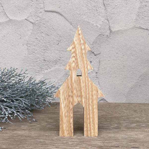 ハウス 3階建て オブジェ｜クリスマス 飾り 無垢 オーク 置物 北欧