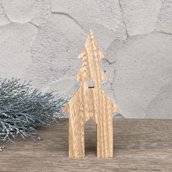 [免運費] 房屋物品 3 層聖誕裝飾品實心橡木裝飾品斯堪的納維亞室內聖誕裝飾品小屋塔 第1張的照片