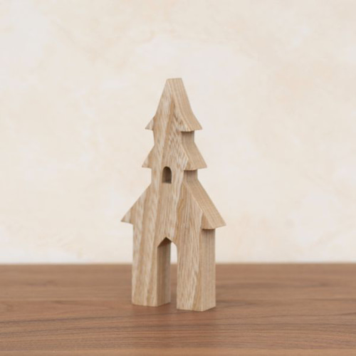 ハウス 3階建て オブジェ｜クリスマス 飾り 無垢 オーク 置物 北欧