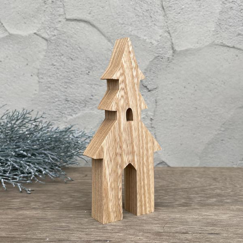 ハウス 3階建て オブジェ｜クリスマス 飾り 無垢 オーク 置物 北欧