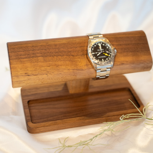 メガネトレー付き4本掛けスタンド【ウォルナット】 その他インテリア