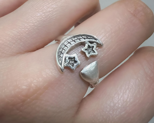 ミスタースーパースタースターリングシルバーリング（サイズ調整可能