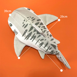 設計款GC1312 - 【純棉帆布】虎鯊立體造型背包#M 第5張的照片