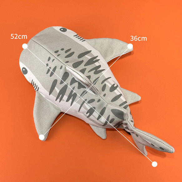 設計款GC1112 - 【純棉帆布】虎鯊立體造型背包#L 第5張的照片