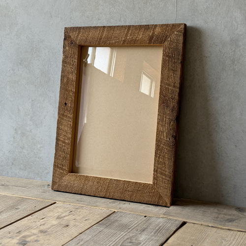 ビンテージ フレーム 額 木製 A3 古材額縁】サイズ変更可能 古材フレーム 額 ビンテージ 古道具 無垢