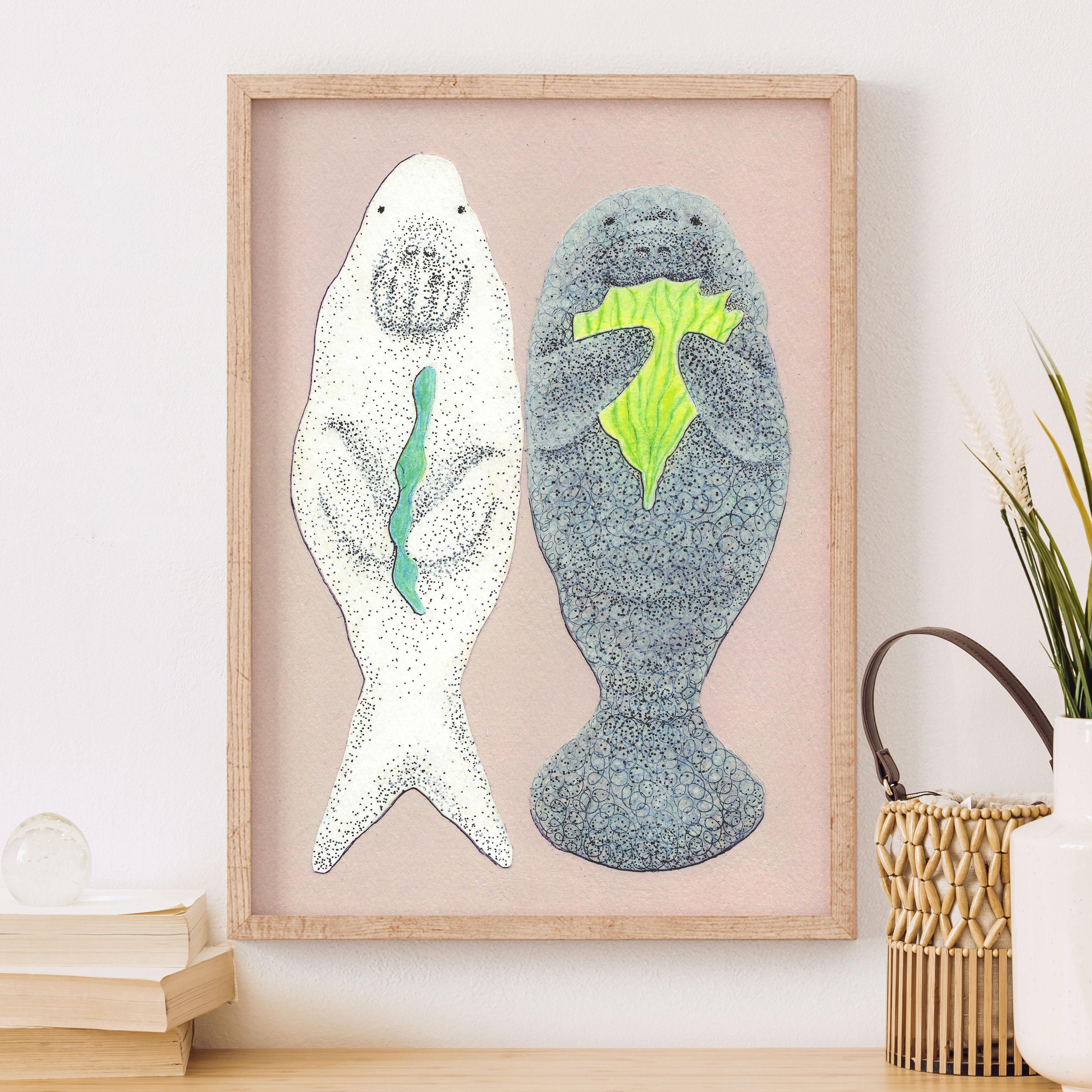 アートパネル　タートル　亀　マナティ　ジュゴン　アザラシ　滝　海　魚　熱帯雨林