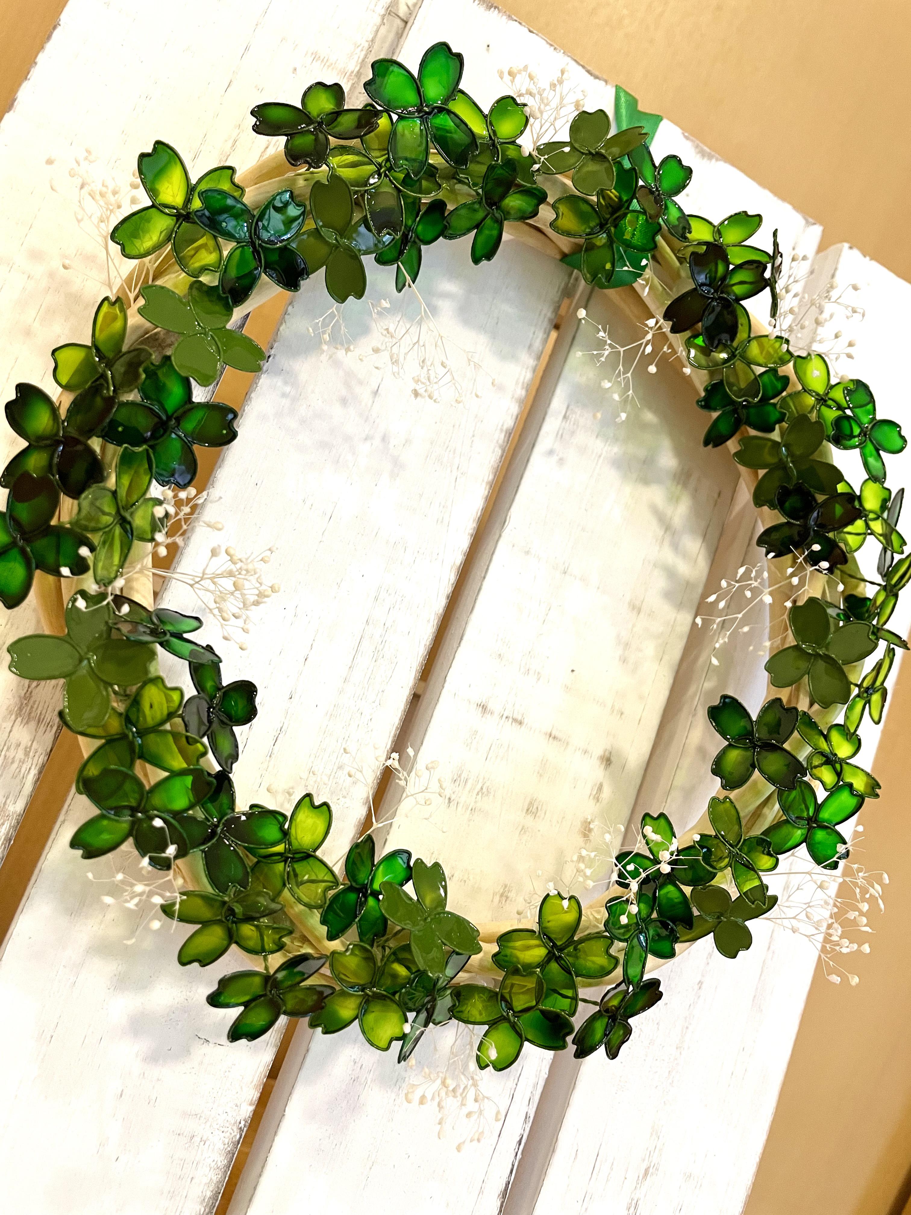 Clover*Happiness】四つ葉のクローバー シーグラスアート
