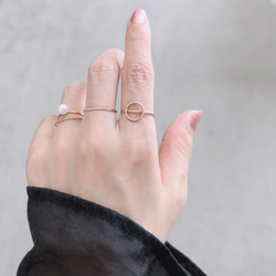 14kgfリング【bedash ring】ゴールド　シンプル　つけっぱなし　ピンキーリング　サムリング 3枚目の画像